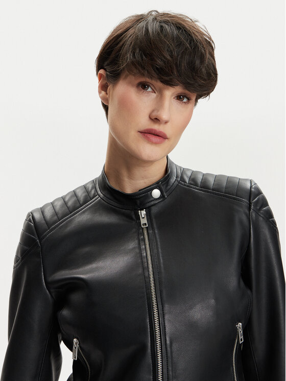 JJXX JJXX Bunda z imitácie kože Ava 12258376 Čierna Slim Fit