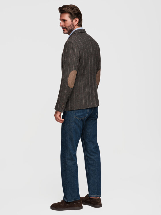 Ombre Ombre Marynarka M166 Szary ciemny Regular Fit