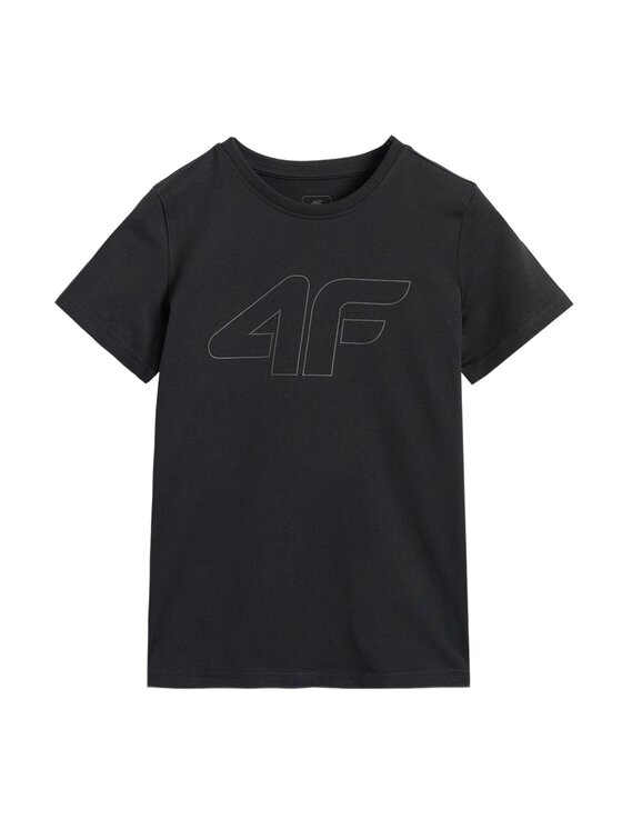 4F 4F T-Shirt BASIC+ Czarny Regular Fit