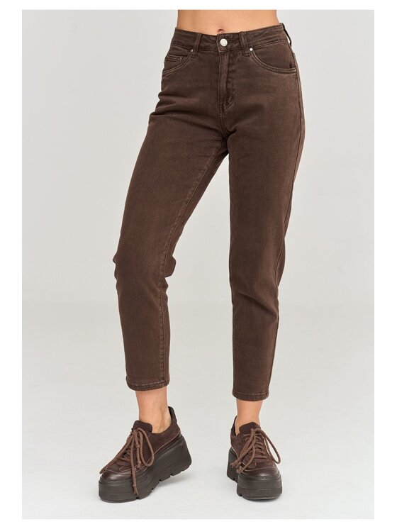Makadamia Makadamia Jeansy C104 Brązowy Fitted Fit