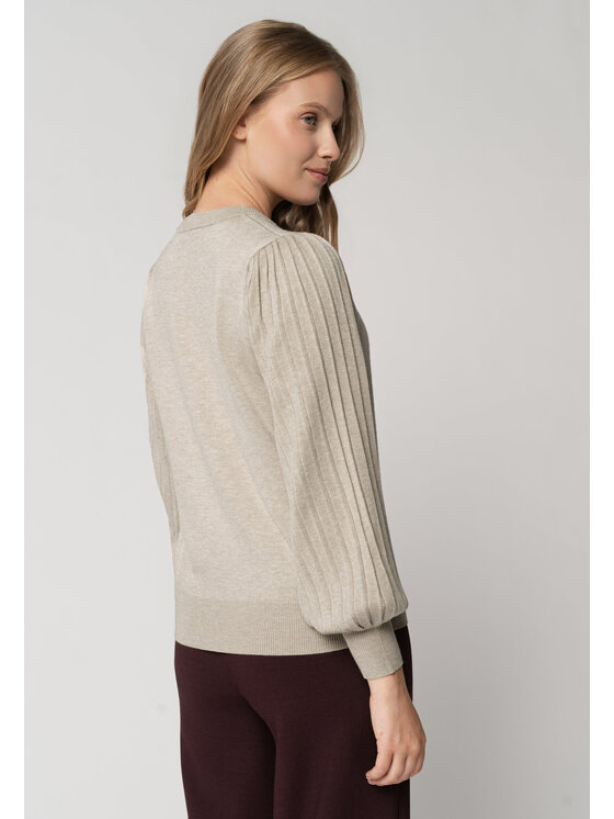 Volcano Volcano Sweter S-MONKI Beżowy Regular Fit