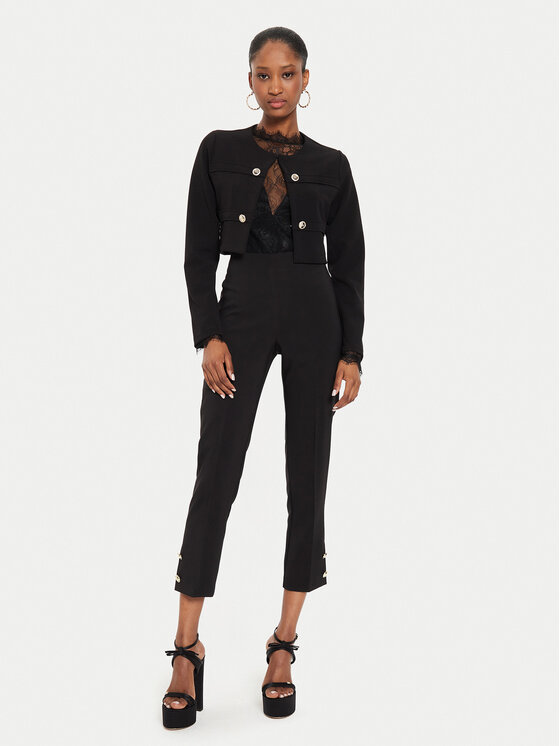 Rinascimento Rinascimento Pantaloni din material CFC0120002003 Negru Regular Fit