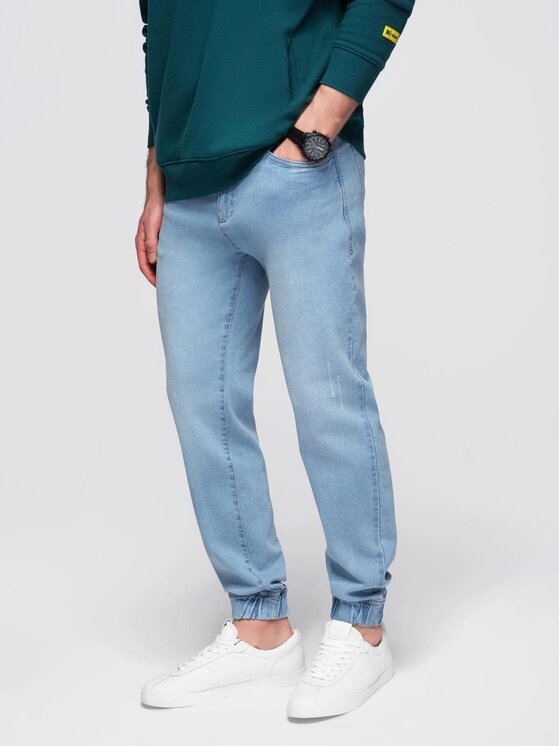 Ombre Ombre Jeansy OM-PADJ-0265 Niebieski Jogger Fit