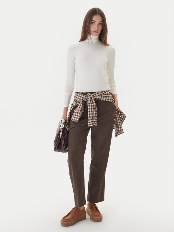 Weekend Max Mara Weekend Max Mara Krekls ar augstu apkakli Multif 2525946022 Écru Slim Fit