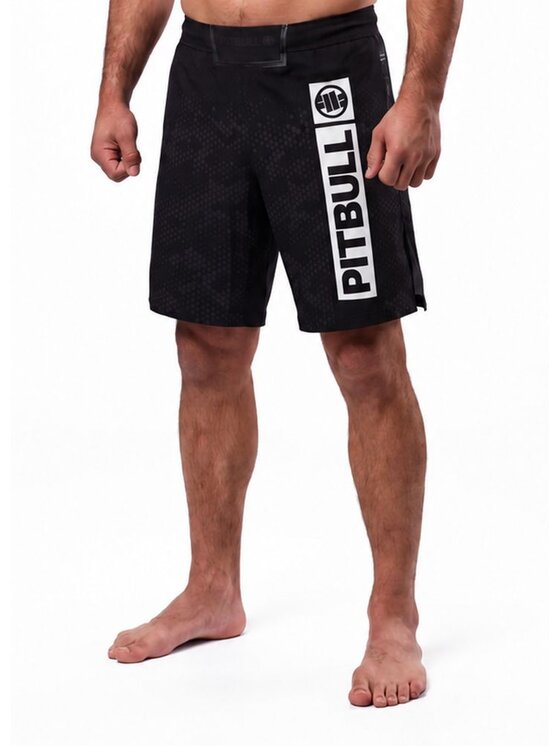PITBULL PITBULL Szorty sportowe HEX CAMO HILLTOP Czarny Regular Fit