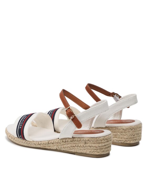 Tommy Hilfiger Tommy Hilfiger Espadryle Rope Wedge T3A7-32777-0048X100 S Biały