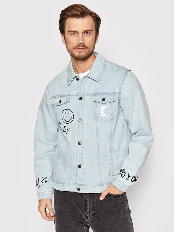 Karl Kani Karl Kani Džínsová bunda SMILEY Retro Scribble 6087126 Modrá Relaxed Fit