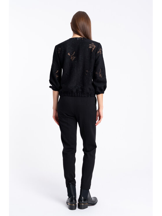 CLICK CLICK Bavlnené nohavice 30-453 Čierna Tapered Fit