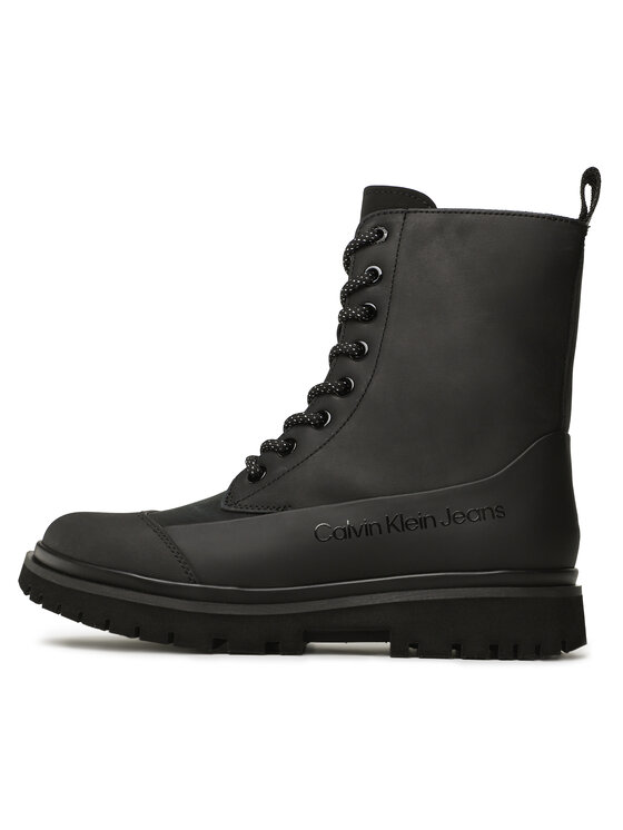 Calvin Klein Jeans Calvin Klein Jeans Ghete Chunky Combat Laceup Boot Rub YW0YW01066 Negru