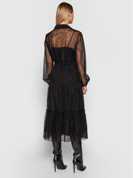 TWINSET TWINSET Коктейлна рокля 212AT2200 Черен Regular Fit