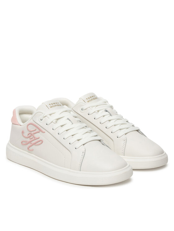 Tommy Hilfiger Tommy Hilfiger Sneakersy Th Icon Court Script FW0FW09363 Biela