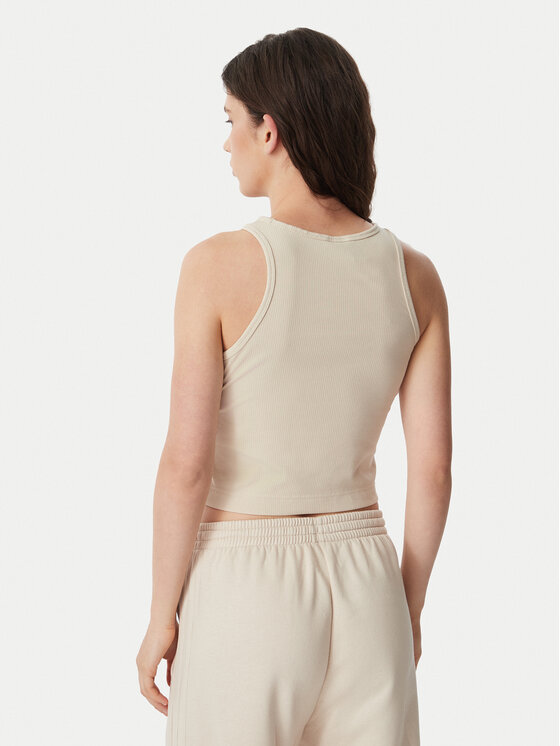 adidas adidas Топ Kit Small Logo Rib Tank KS7834 Кремовий Slim Fit