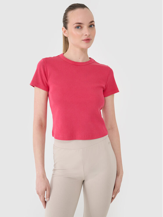 4F 4F T-Shirt SS MIDSHOP TEXTILE Růžová Slim Fit