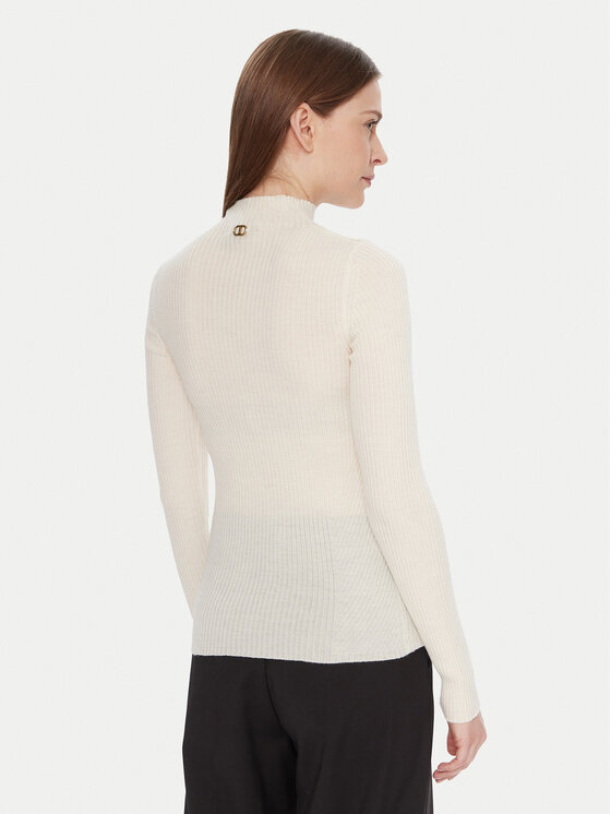 TWINSET TWINSET Pulover 252TT3111 Écru Slim Fit