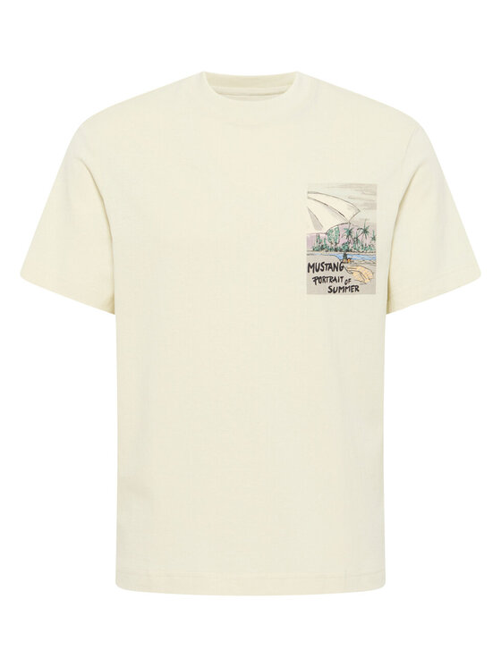 Mustang Mustang T-Shirt AUSTIN Beżowy Regular Fit