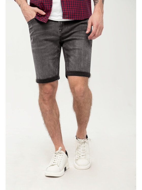 Volcano Volcano Szorty jeansowe D-MEAR Szary Regular Fit