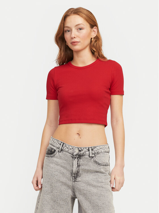 JJXX JJXX T-Shirt Florie 12217164 Červená Slim Fit