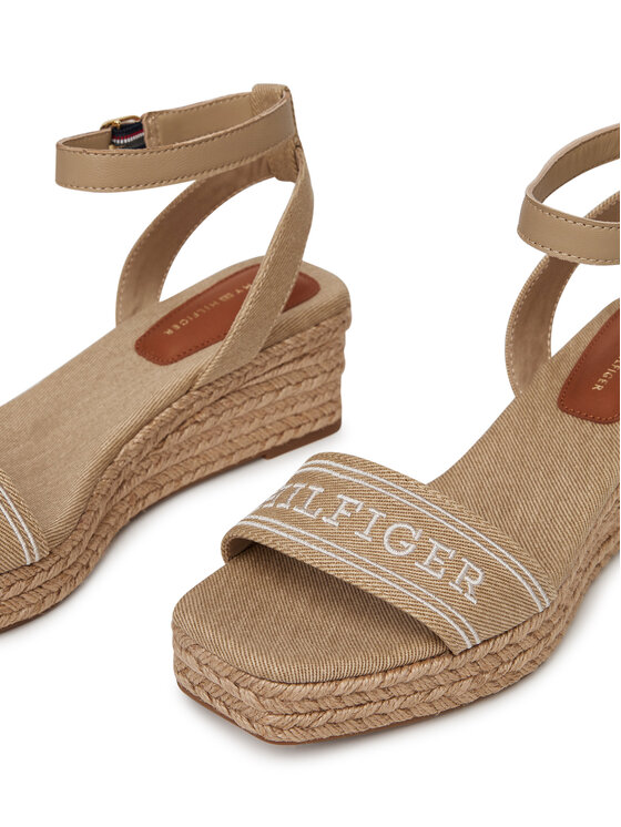 Tommy Hilfiger Tommy Hilfiger Espadrilės Tommy Hilfiger Espad Mid Wedge FW0FW08805 Smėlio