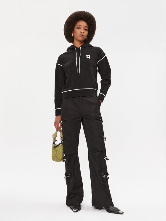 KARL LAGERFELD KARL LAGERFELD Μπλούζα Ikonik 2.0 235W1816 Μαύρο Regular Fit
