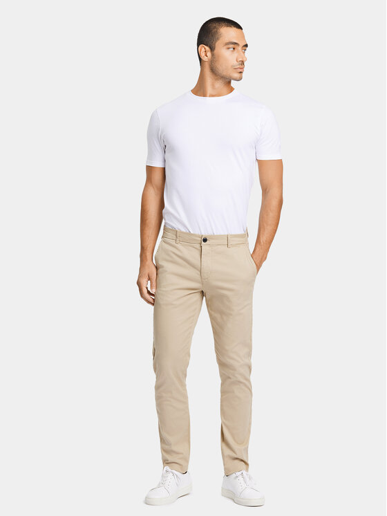 Lindbergh Lindbergh Chino kalhoty 30-005044 Béžová Slim Fit