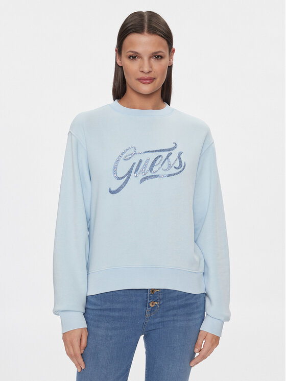 Guess Guess Mikina W4RQ14 KB681 Modrá Regular Fit