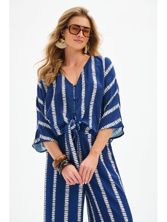 blue shadow blue shadow Bluzka Azari Granatowy Regular Fit