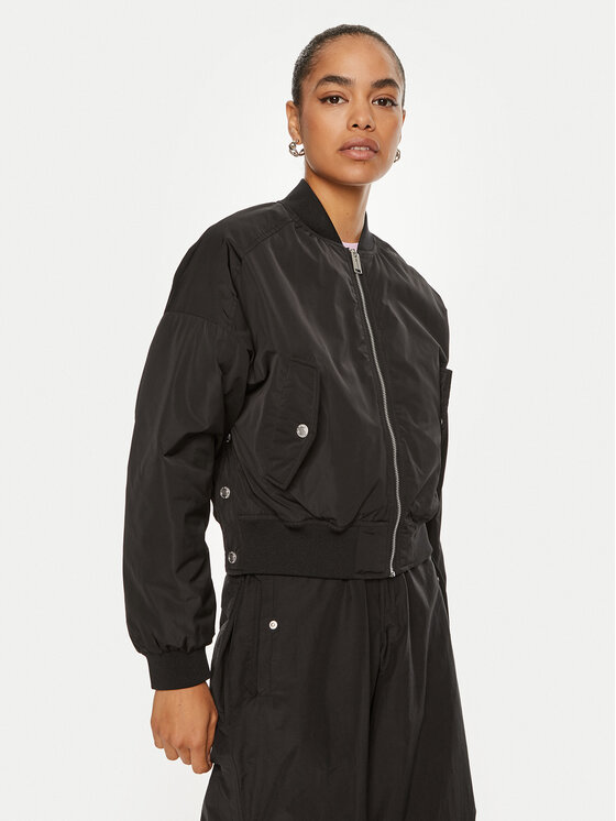 Karl Lagerfeld Jeans Bomber 240J1501 Nero Relaxed Fit, taglia : L