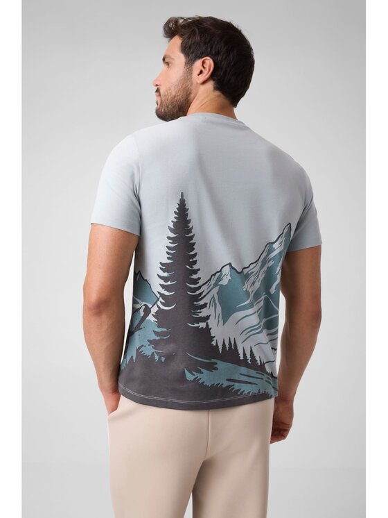 Guess Guess T-Shirt 185519 Srebrny Classic Fit