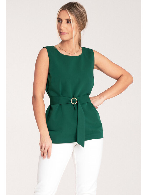 FIGL FIGL Bluzka M1071 Zielony Regular Fit