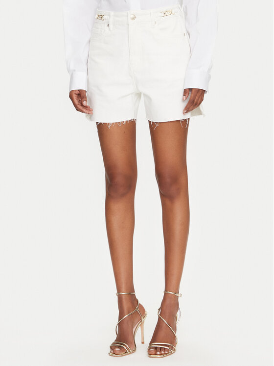 MET MET Дънкови шорти M10 137SH Бял Regular Fit