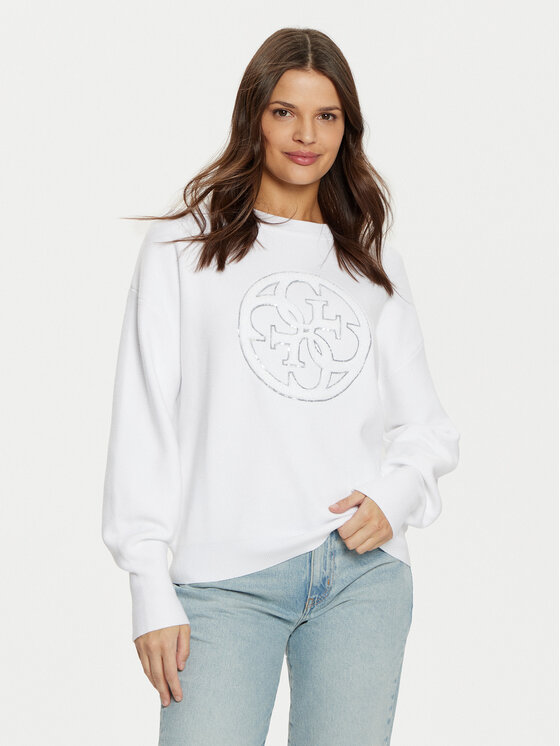 Guess Guess Mikina W5RR40 Z26I2 Bílá Regular Fit