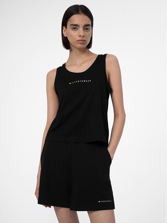 4F 4F Top 4FSS23TTSHF567 Negru Regular Fit