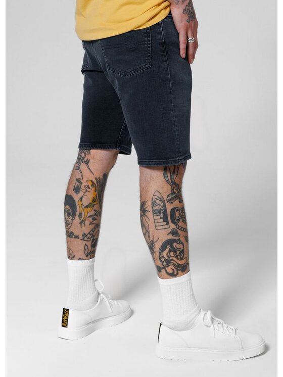 PITBULL PITBULL Szorty jeansowe Dark Wash Highlander Granatowy Regular Fit