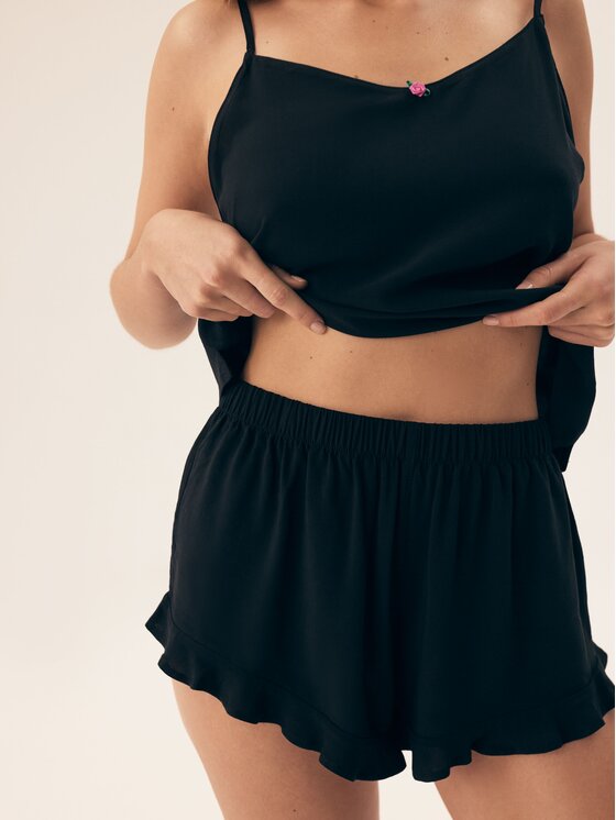 Esotiq Esotiq Piżama 42572 Czarny Regular Fit