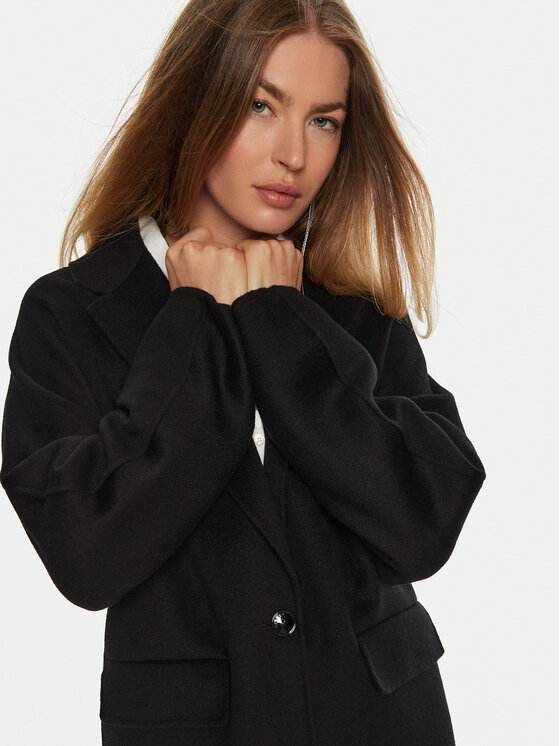 Patrizia Pepe Patrizia Pepe Kabát pro přechodné období 8O0004/A006-K103 Černá Regular Fit