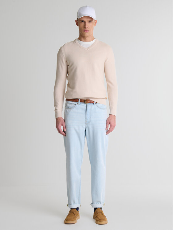 BIG STAR BIG STAR Sweter VASONITEX Beżowy Basic Fit