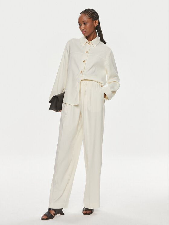 Samsøe Samsøe Samsøe Samsøe Pantaloni di tessuto Julia F23100048 Écru Relaxed Fit