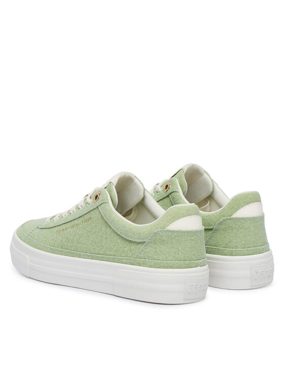 Tommy Hilfiger Tommy Hilfiger Sneakersy Washed Canvas Platform Trainers FW0FW09172 Zelená