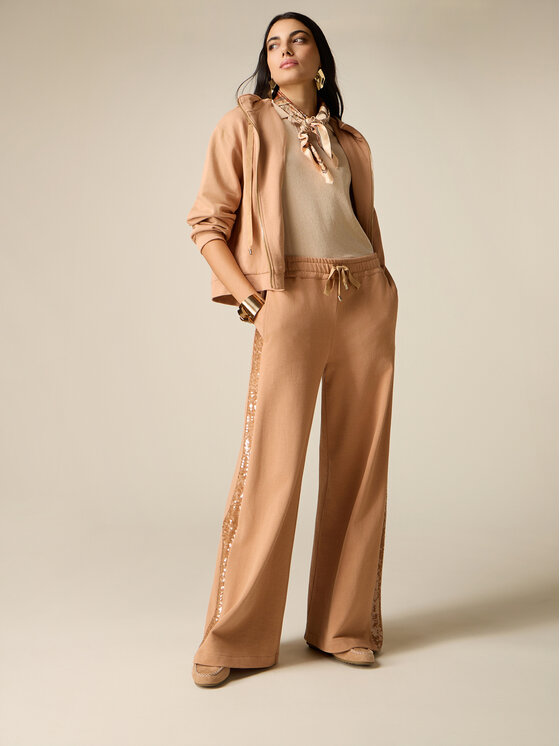 Oltre Oltre Pantaloni di tessuto P841J002432N012 Marrone Baggy Fit