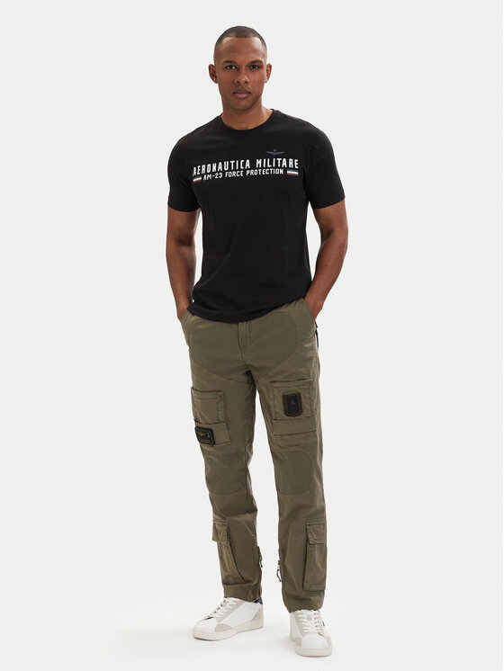 Aeronautica Militare Aeronautica Militare Cargo nohavice 261PA1387UCT01493 Zelená Regular Fit