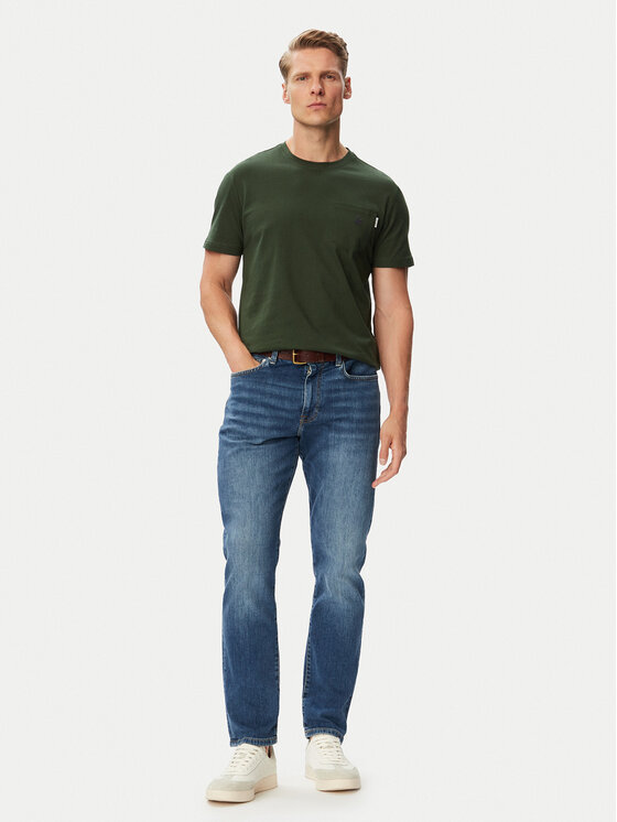 Beverly Hills Polo Club Beverly Hills Polo Club Tričko P-SS26M-TS414000BTGR Tmavo zelená Regular Fit