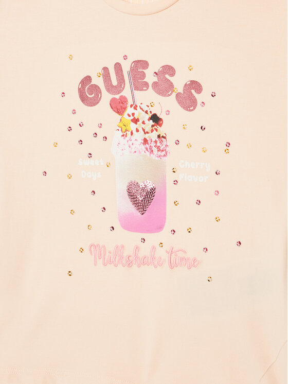 Guess Guess Тишърт K5GI02 K6YW4 Розов Regular Fit