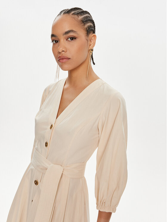 TWINSET TWINSET Košilové šaty 241TT2051 Béžová Loose Fit