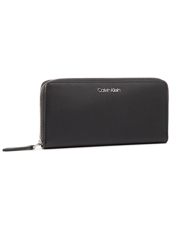Calvin Klein Portofel Mare de Damă Ck Must Ziparound Lg K60K606698 Negru