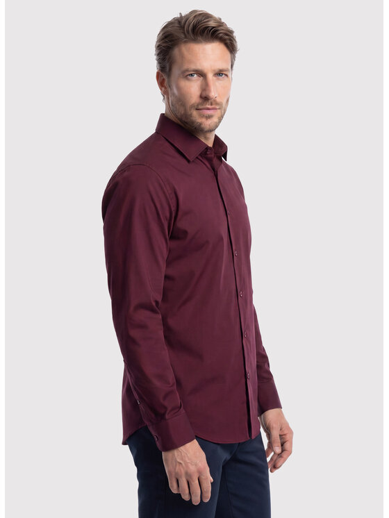 Pako Lorente Pako Lorente Koszula P26WF-1X-027 Bordowy Slim Fit