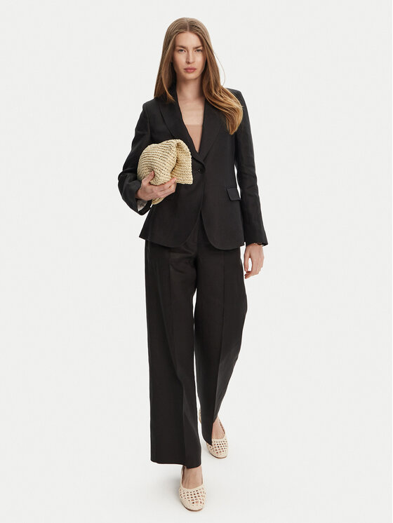 Weekend Max Mara Weekend Max Mara Kalhoty z materiálu Malizia 2515131052 Černá Regular Fit