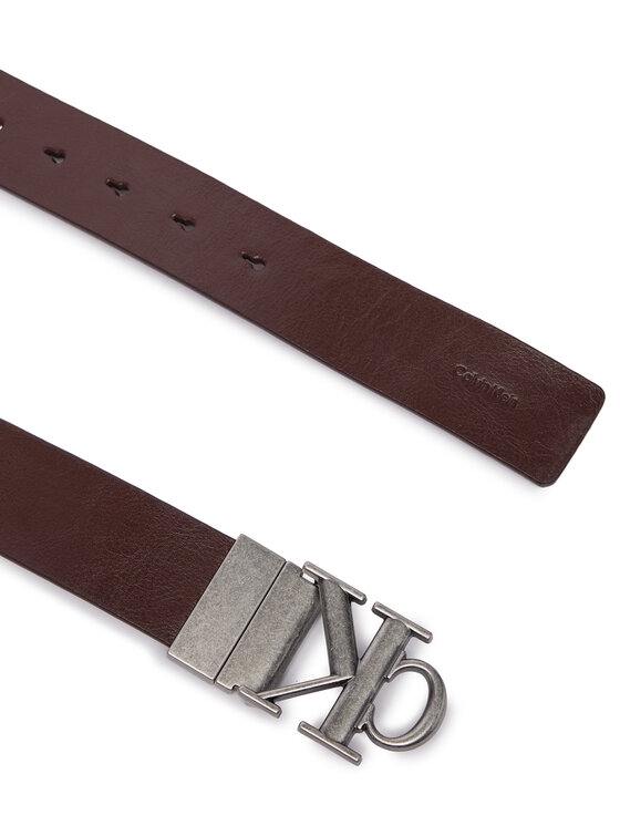 Calvin Klein Calvin Klein Cintura Ck Buckle Tumbled 35Mm Adj/Rev LV04D7049G Marrone