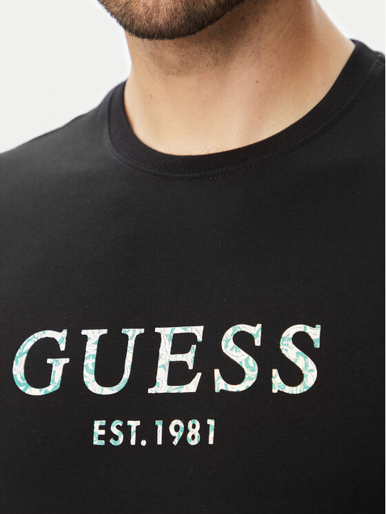 Guess Guess T-Shirt M4YI38 J1314 Schwarz Slim Fit