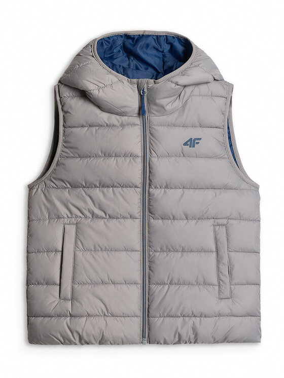 4F 4F Kamizelka OUTERWEAR Szary Regular Fit