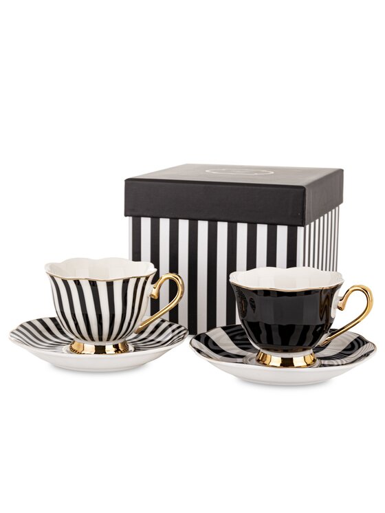MIAhome MIAhome Komplet filiżanek ze spodkami w pudełku 90 ml BETTY ESPRESSO Czarny